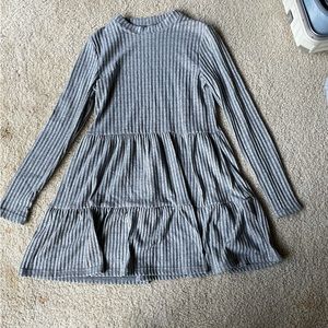 Topshop cut and sew cozy tiered Dress in grey